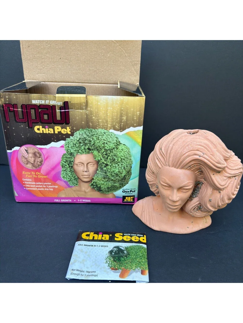 RuPaul Drag Queen Chia Pet Bust, Limited, Decorative Planter Gift